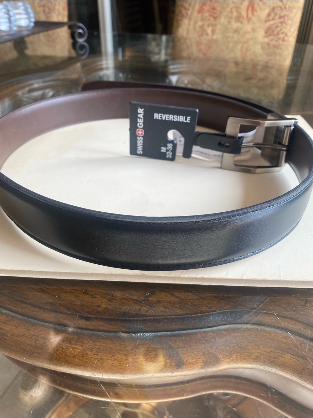 SwissGear Reversible Men’s Leather Belt - Black/Brown
